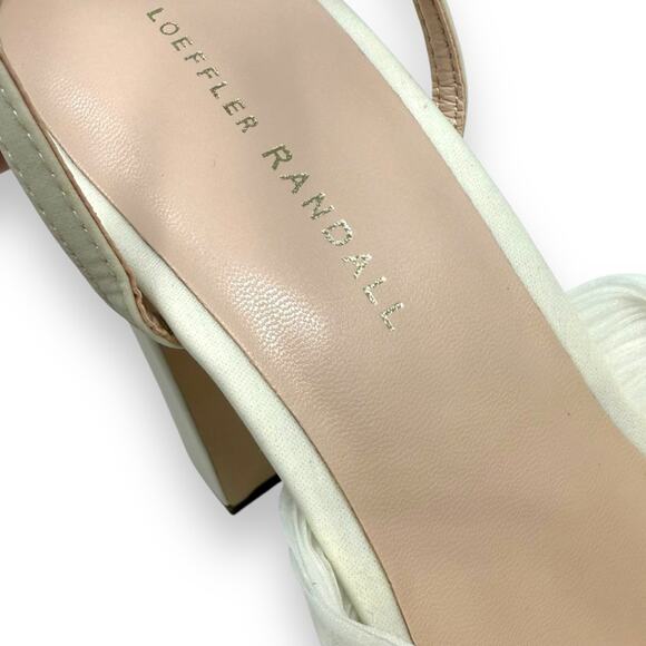 NWOT Loeffler Randall Natalia Pleat Knot Slip On Platform Sandal White 10 Womens - Picture 8 of 15